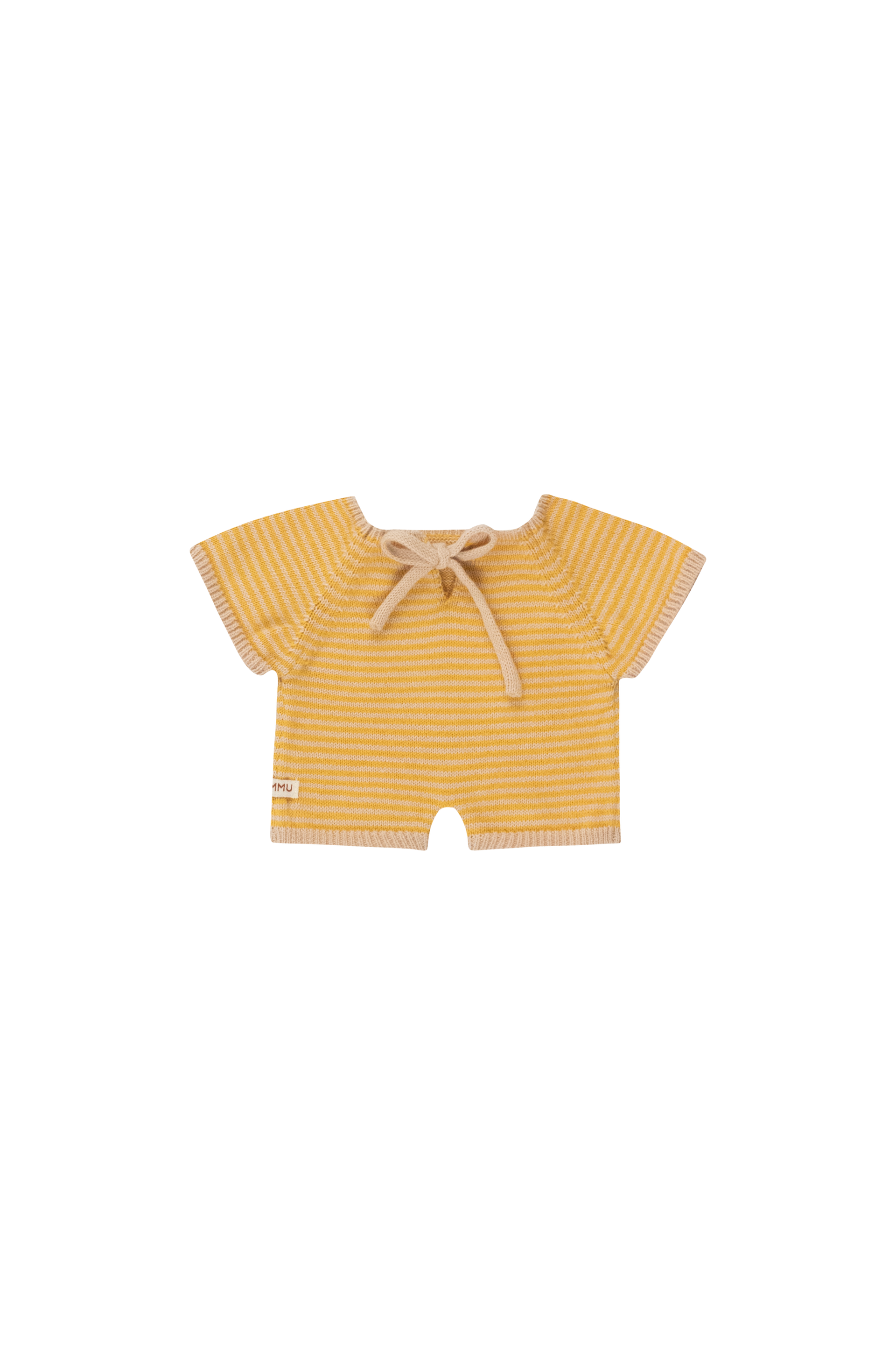 Thin Stripes Short One-Piece - Light Cream/Mustard