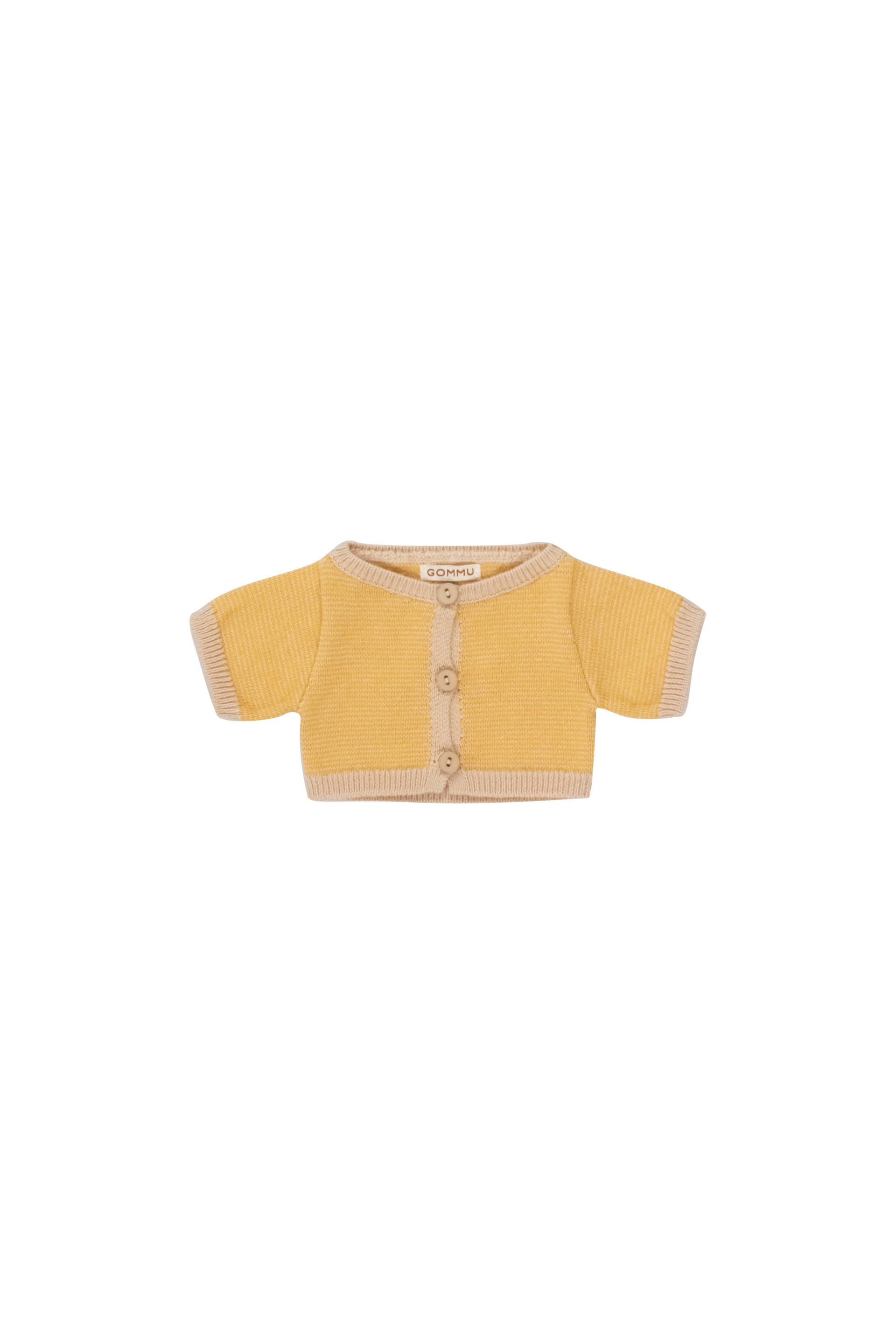 Micro Stripes Cardigan - Light Cream/Mustard
