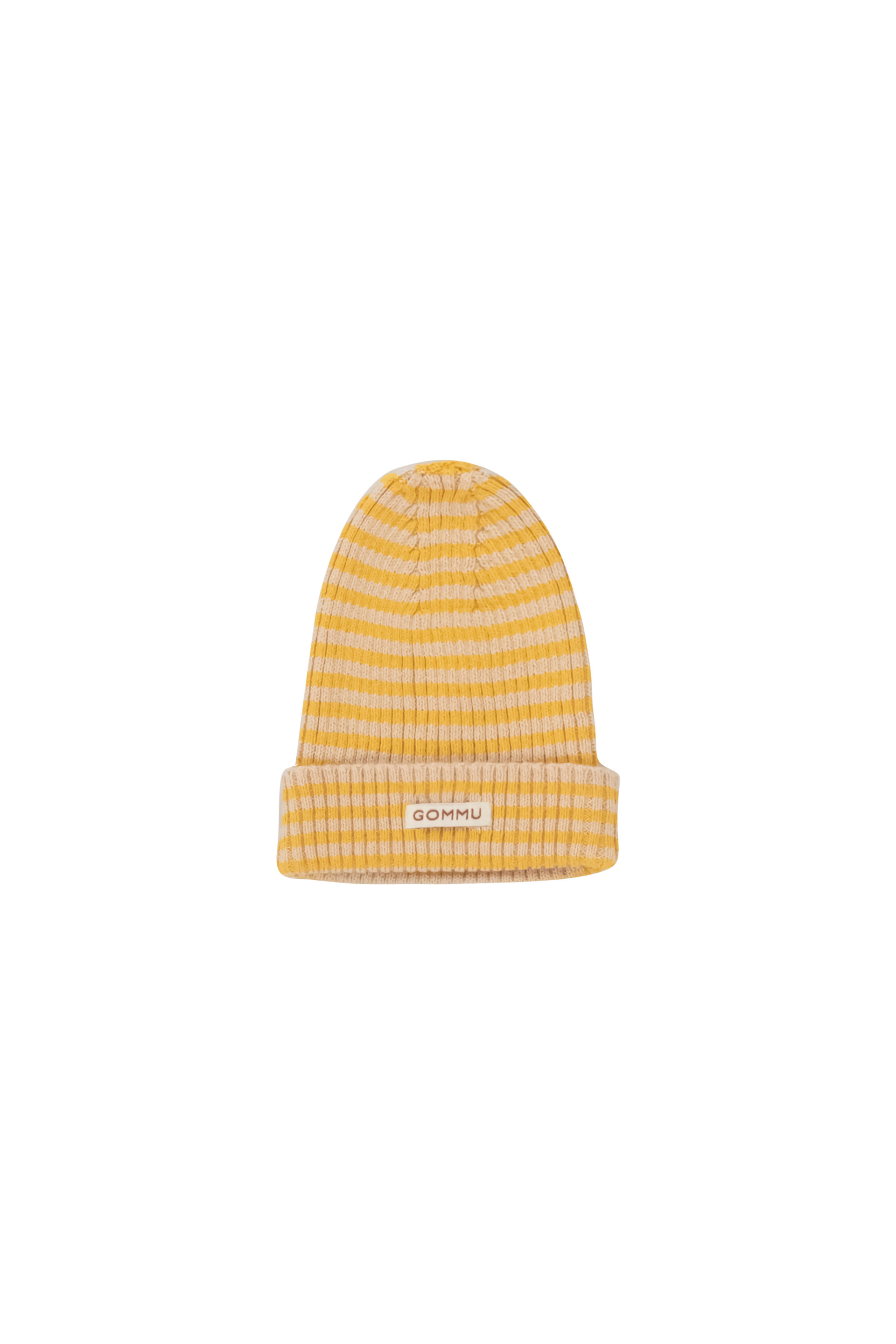 Big Stripes Beanie - Light Cream/Mustard