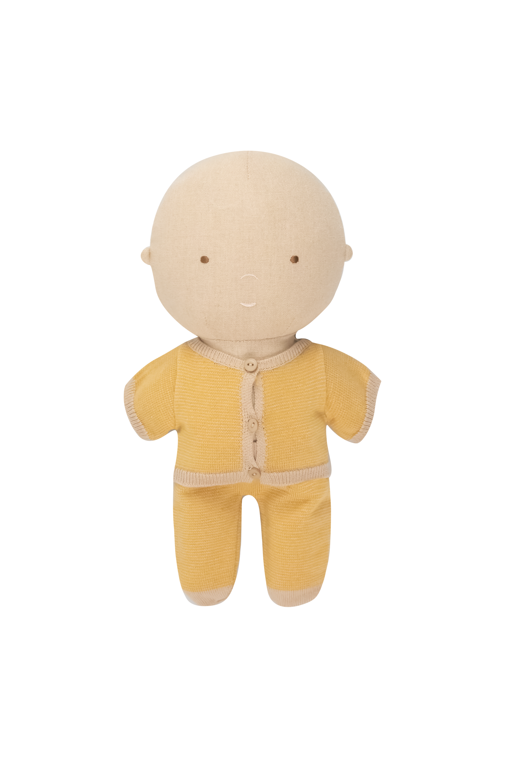 Micro Stripes Cardigan - Light Cream/Mustard