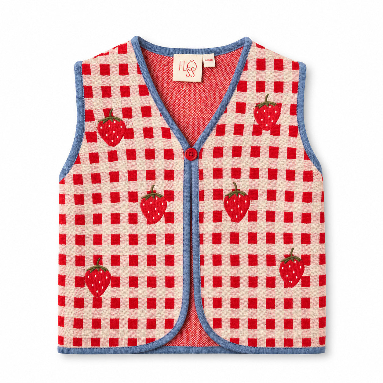 Hollie Vest Berry Red Gingham