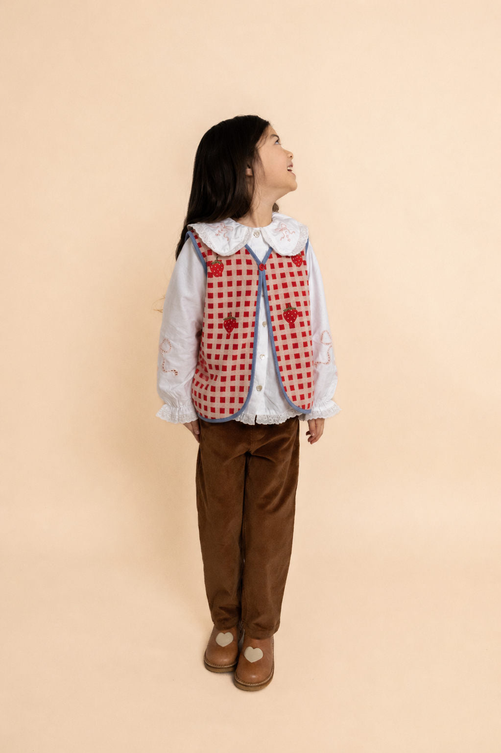Hollie Vest Berry Red Gingham