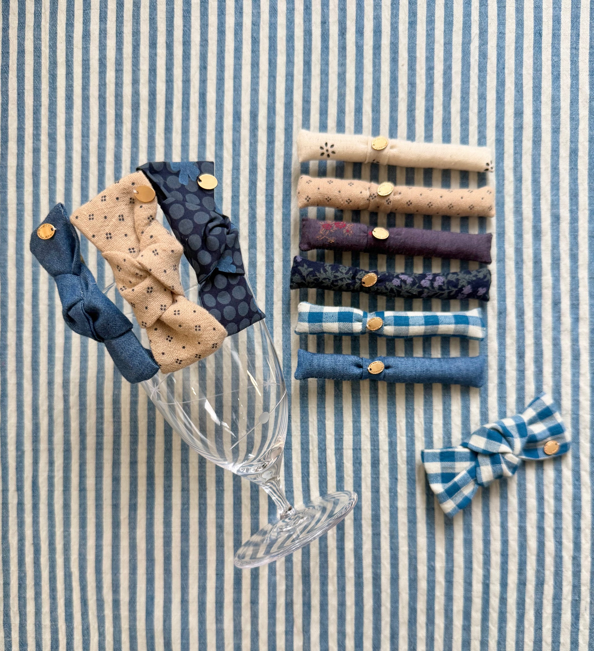Hair Clip - Sea Breeze Blue Grid