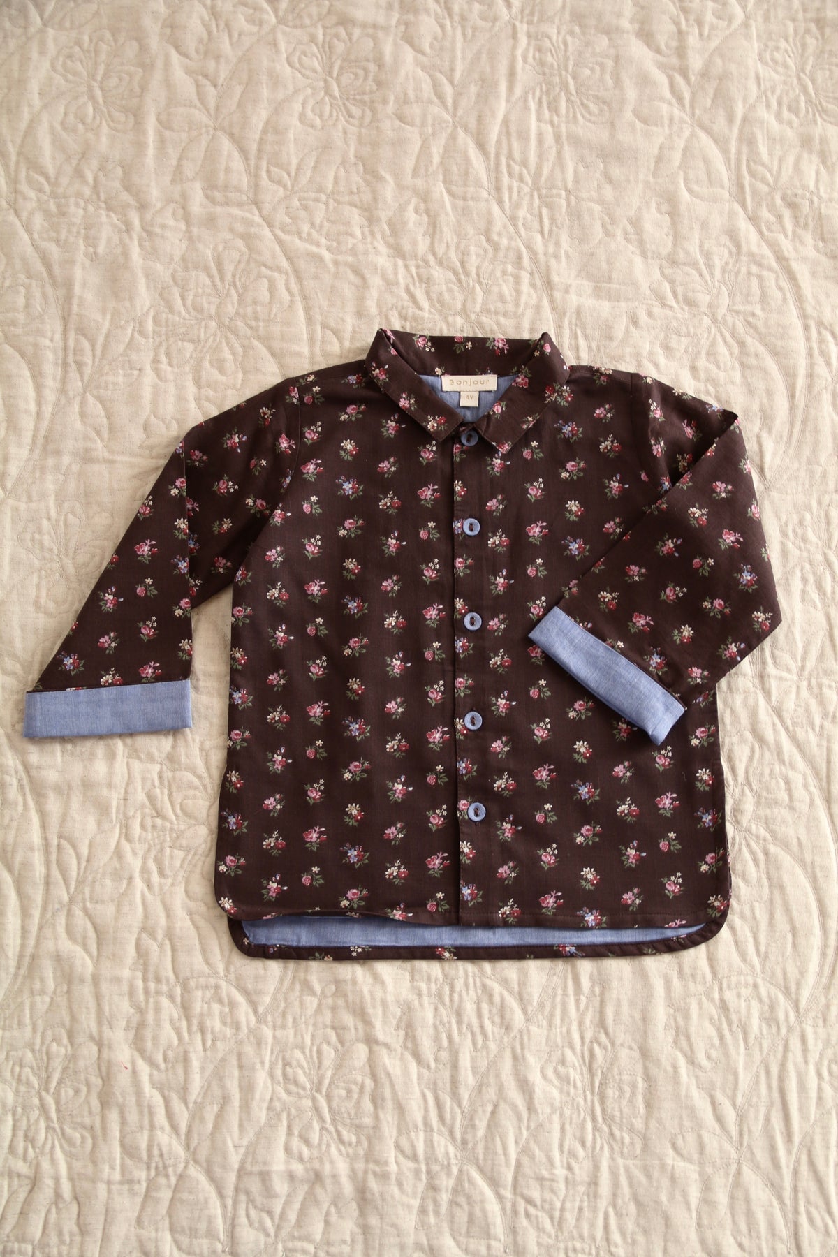 Boy Shirt With Box Little Bouquet Print