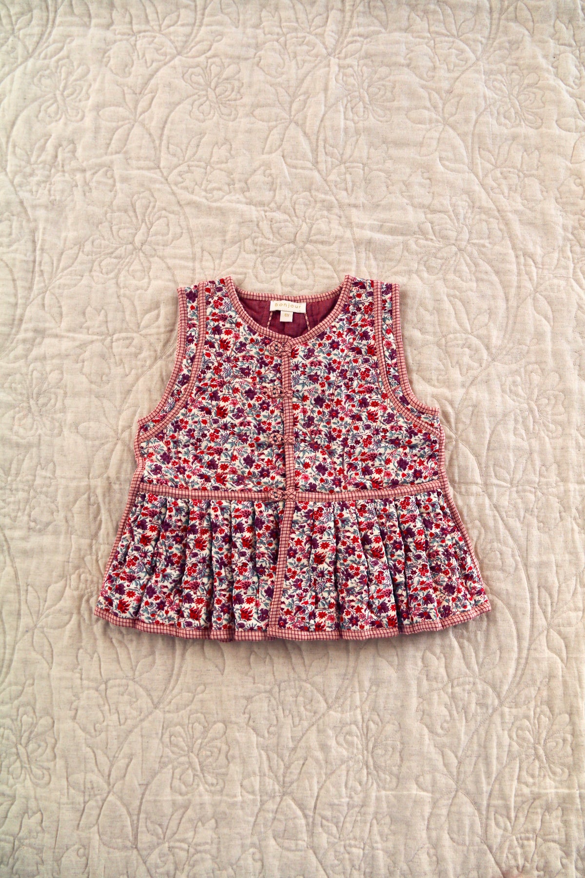 Jacket Without Sleeves Flowers Field Print