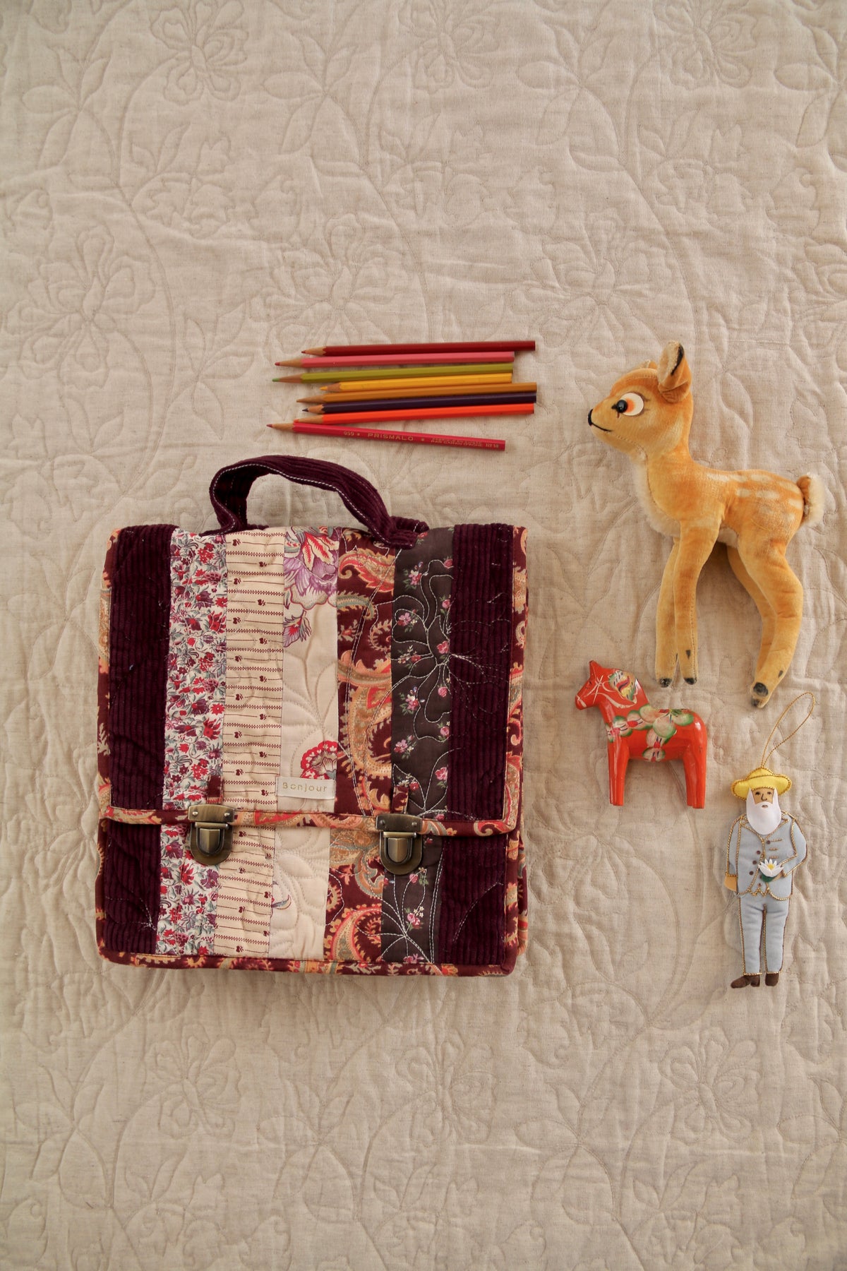Patchwork school bag all AW26 prints