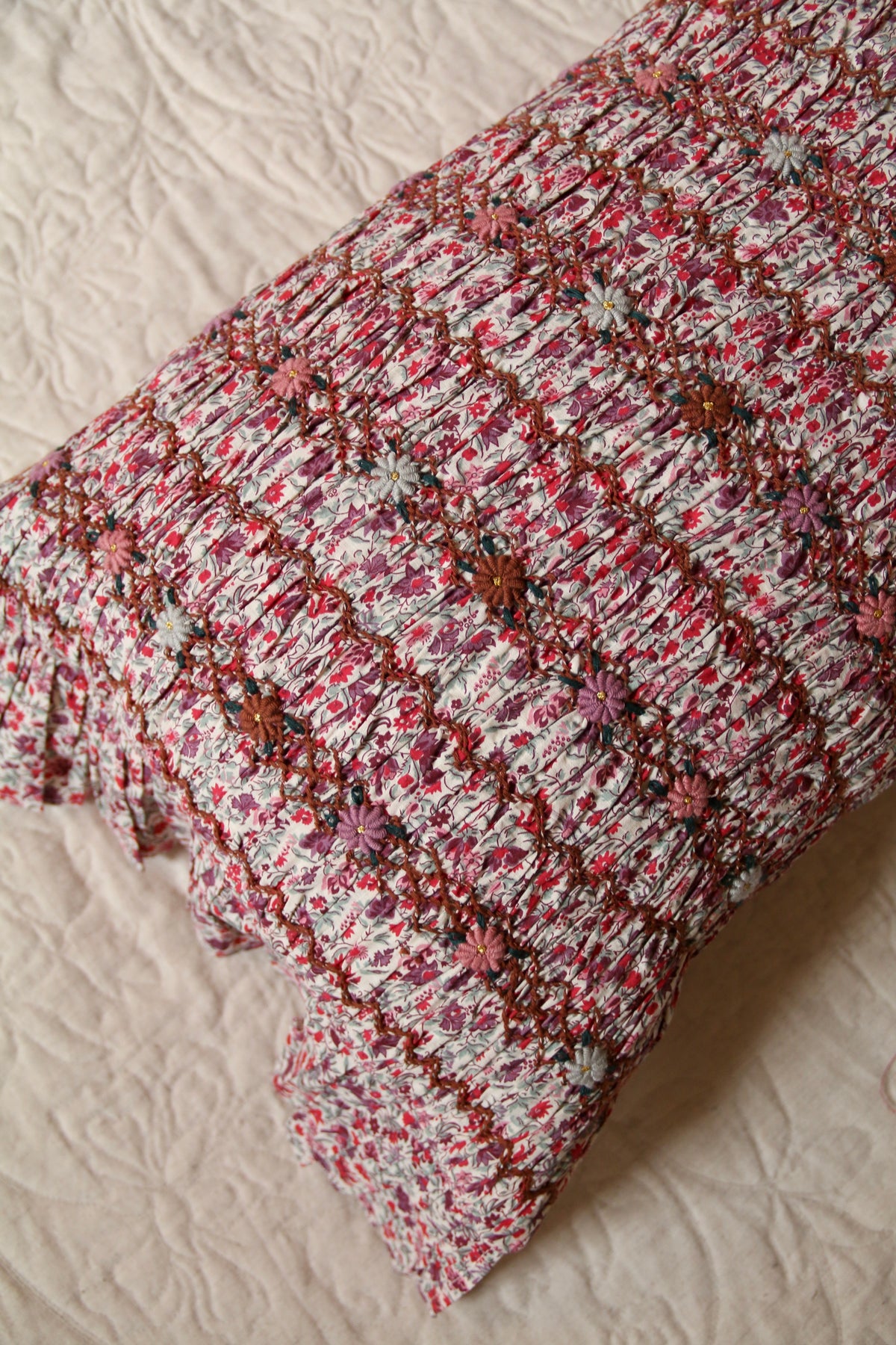 Handsmock Pillow Case Flowers Field Print