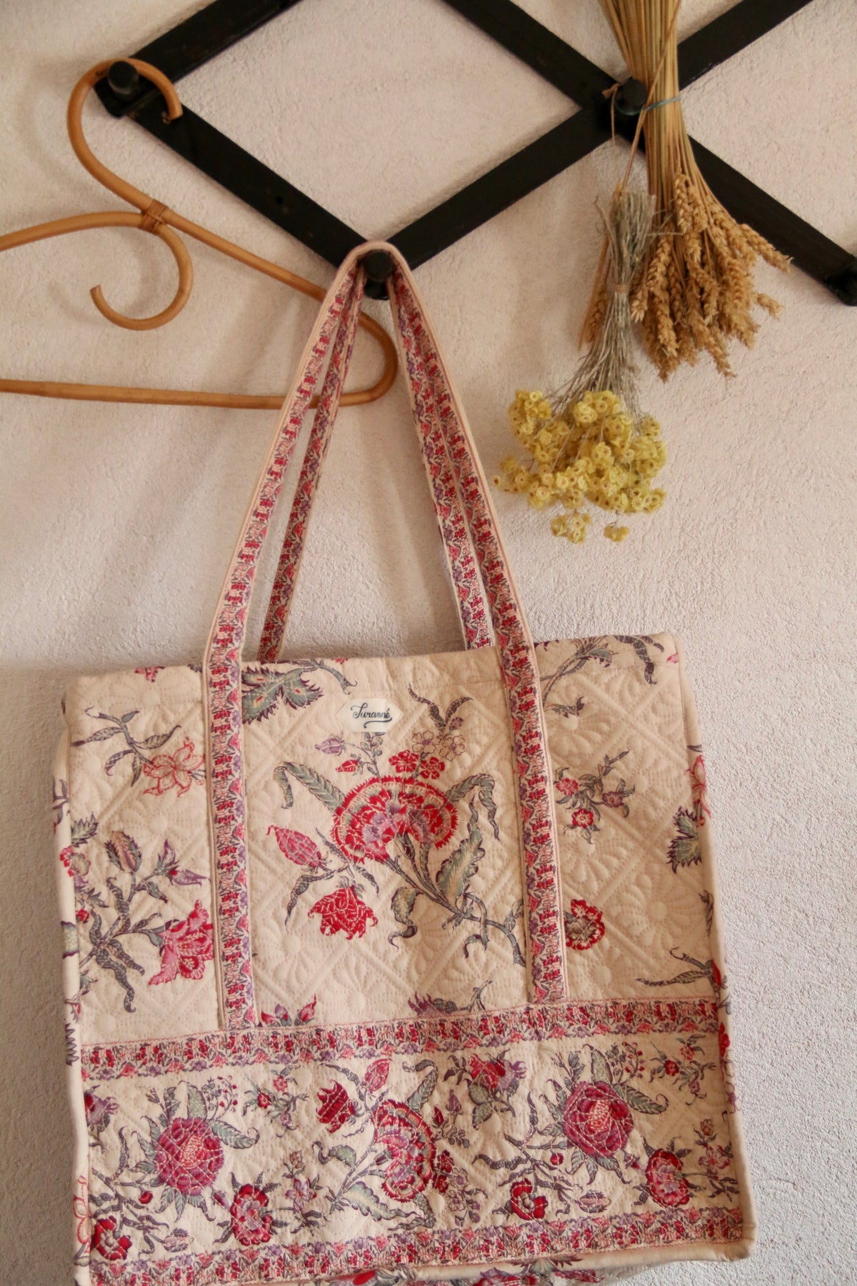 Quilted Market Bag ( Big Size As SS26 ) Vence Print