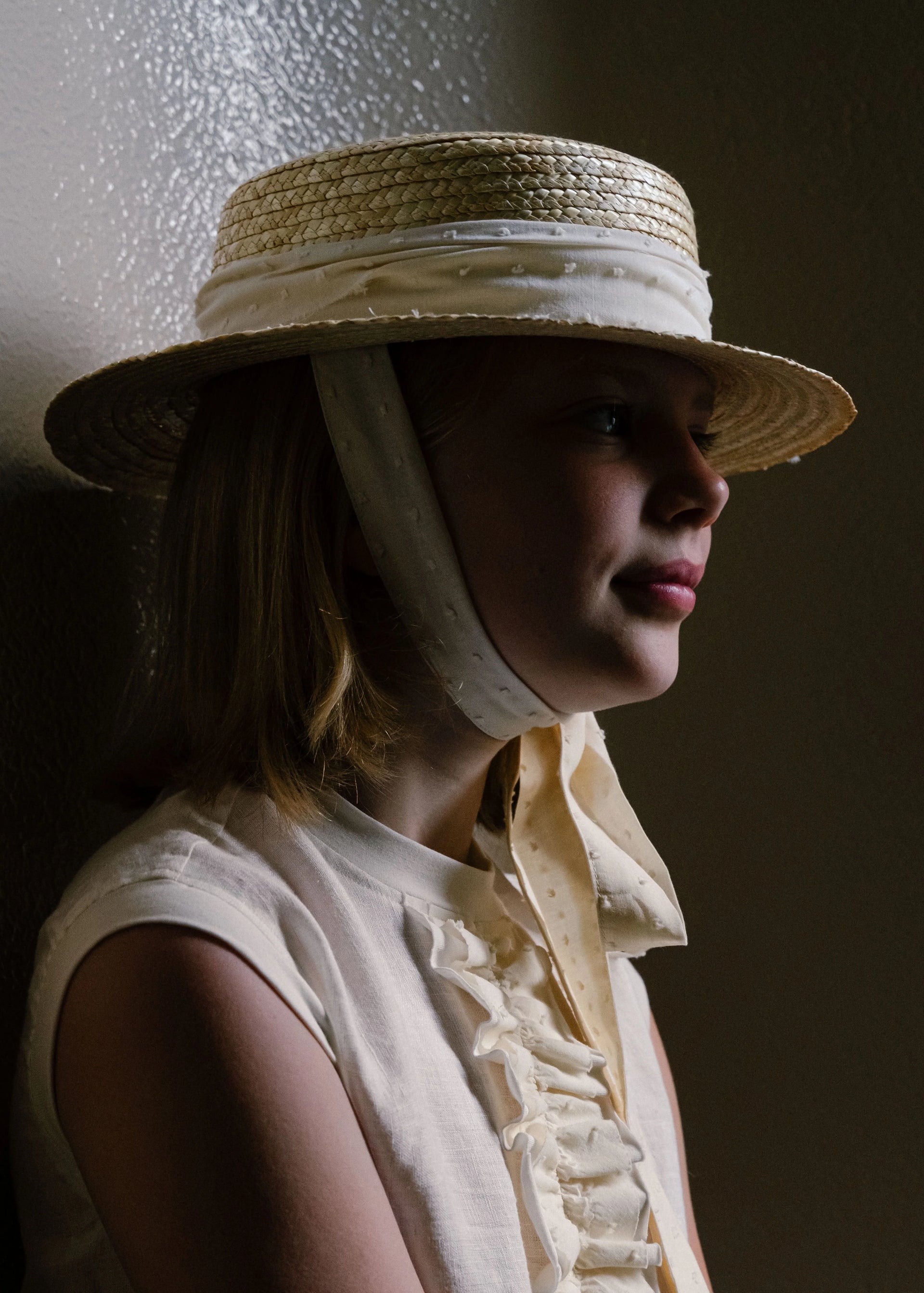The Classic Canotier Straw Hat - Dotted Off White