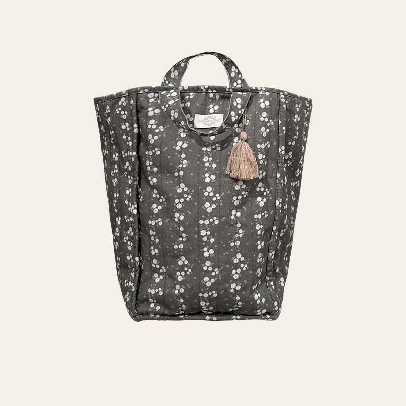Quilted Storage Basket Seagull Grey
