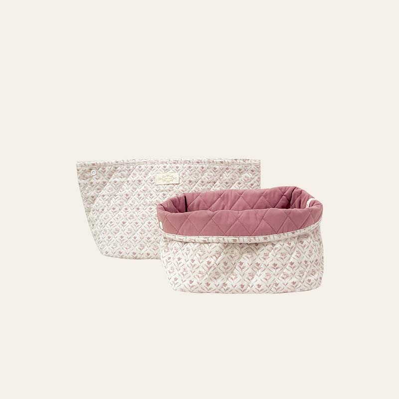 Quilted Basket Medium Dusty Tulip