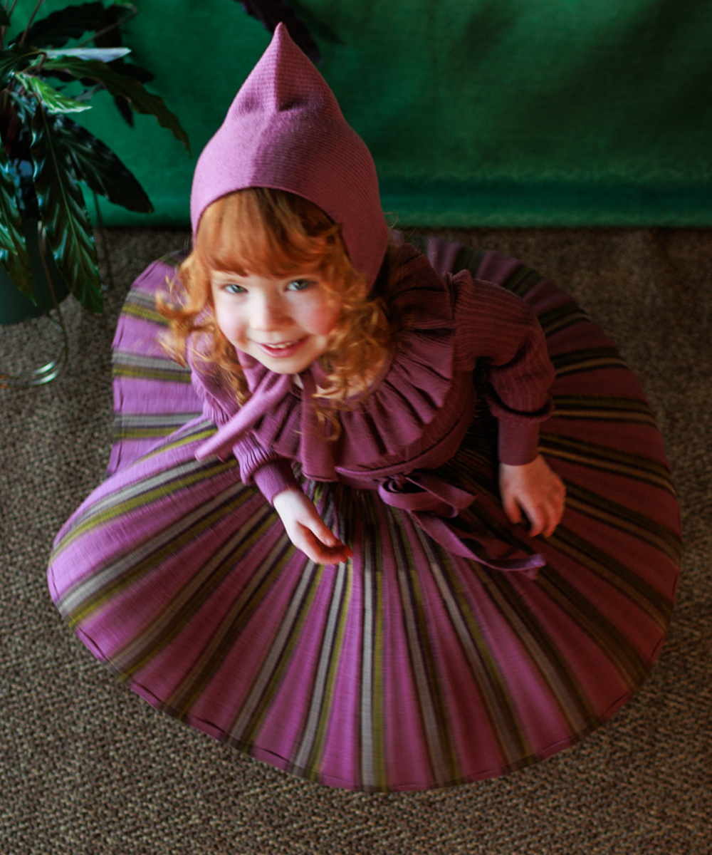 Gwennan Skirt - Damson Stripe