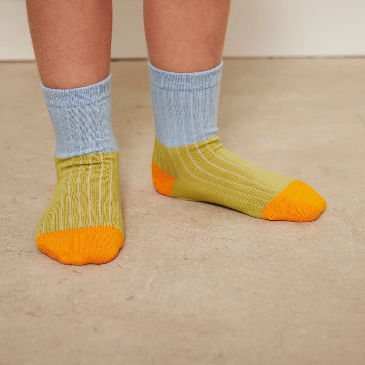 Block colour socks - Evergreen Spring