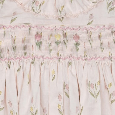 Smock Flutter Dress Dancing Tulips - Pima Cotton