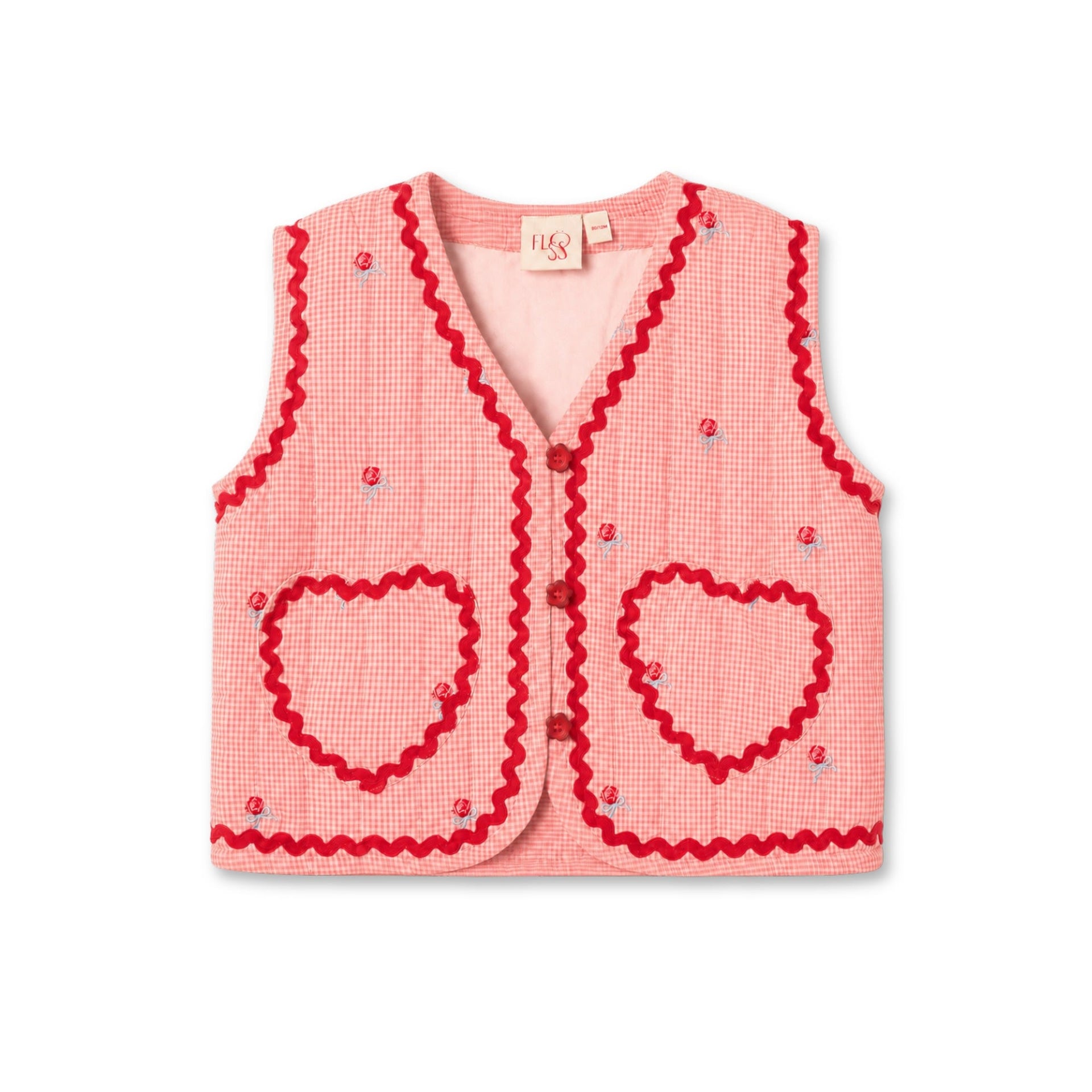 Sonja Vest Pink Rose Gingham