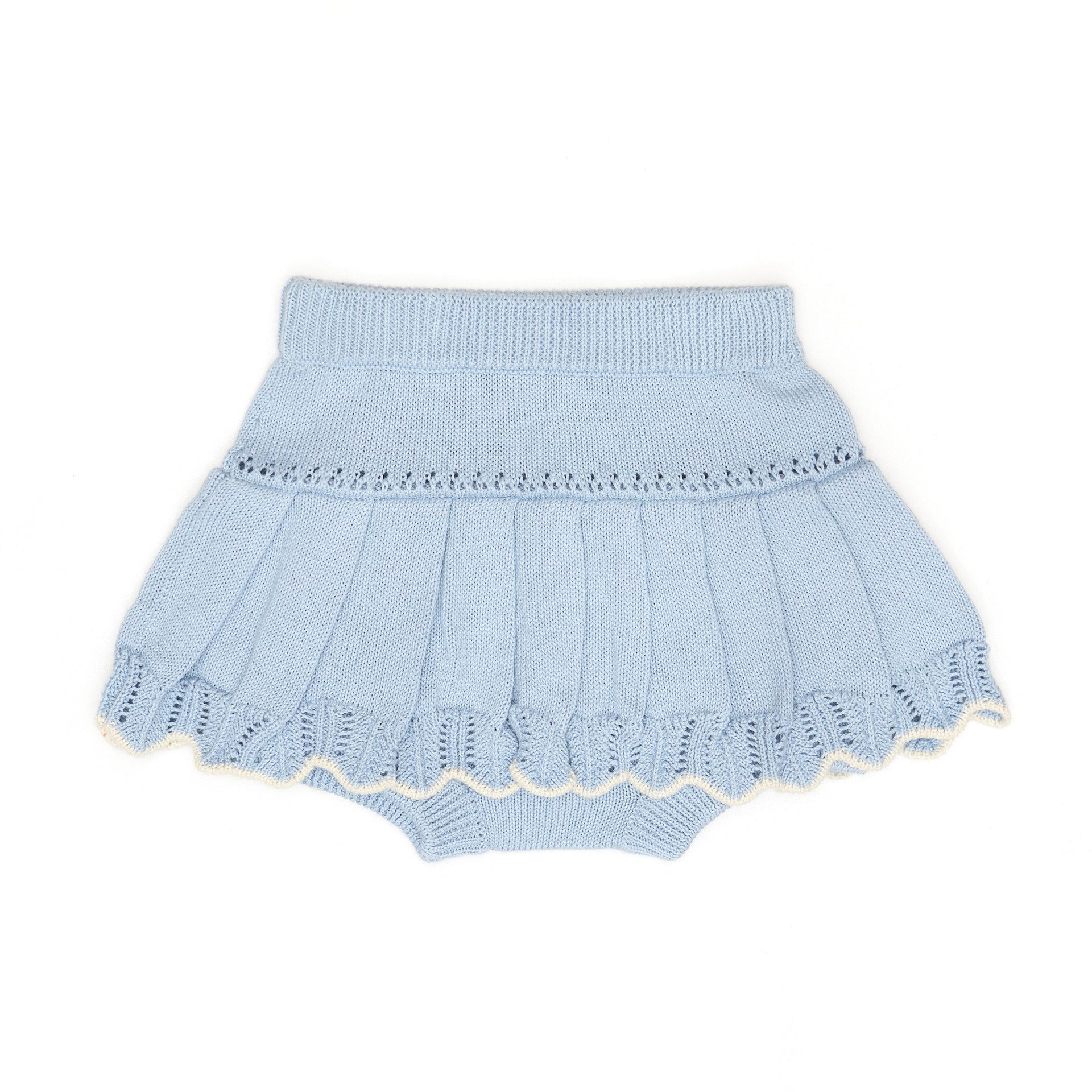 knitted skirt Ice blue & natural - Pima Cotton