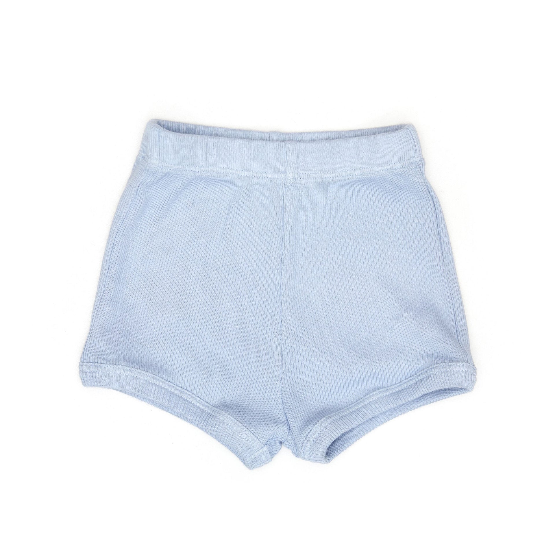 Ribbed short Ice blue - cotton