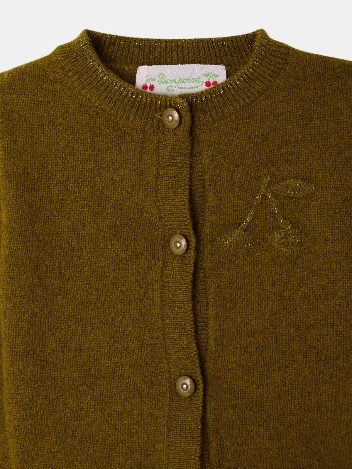 Mialina baby cardigan with cherry embroidery in cashmere