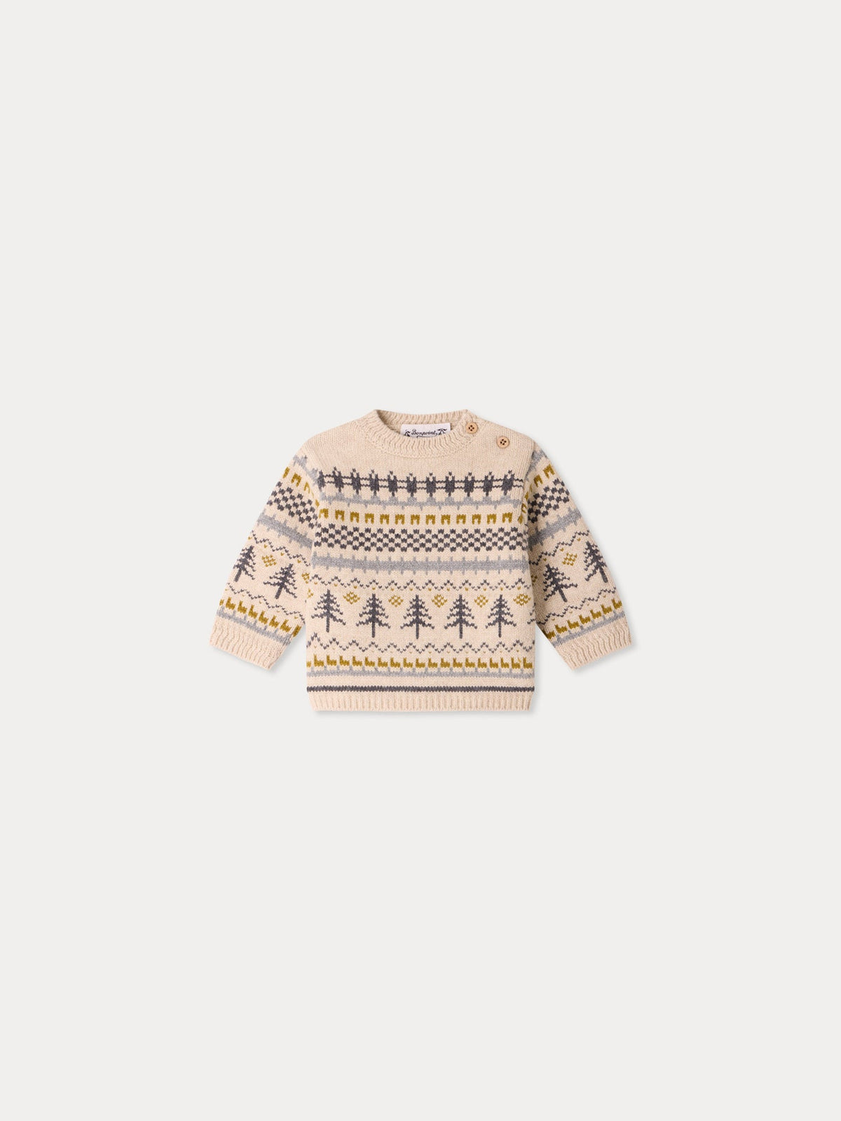 Dalmire baby jumper in fir-tree jacquard