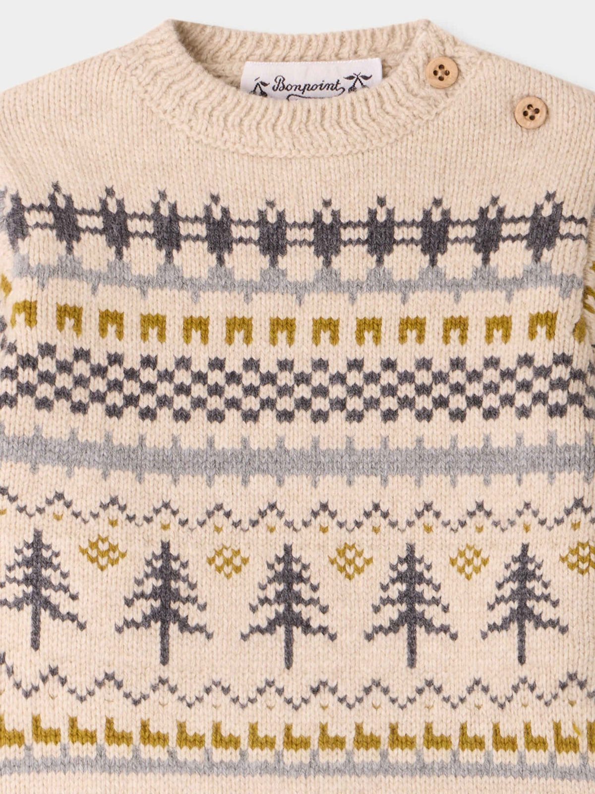 Dalmire baby jumper in fir-tree jacquard