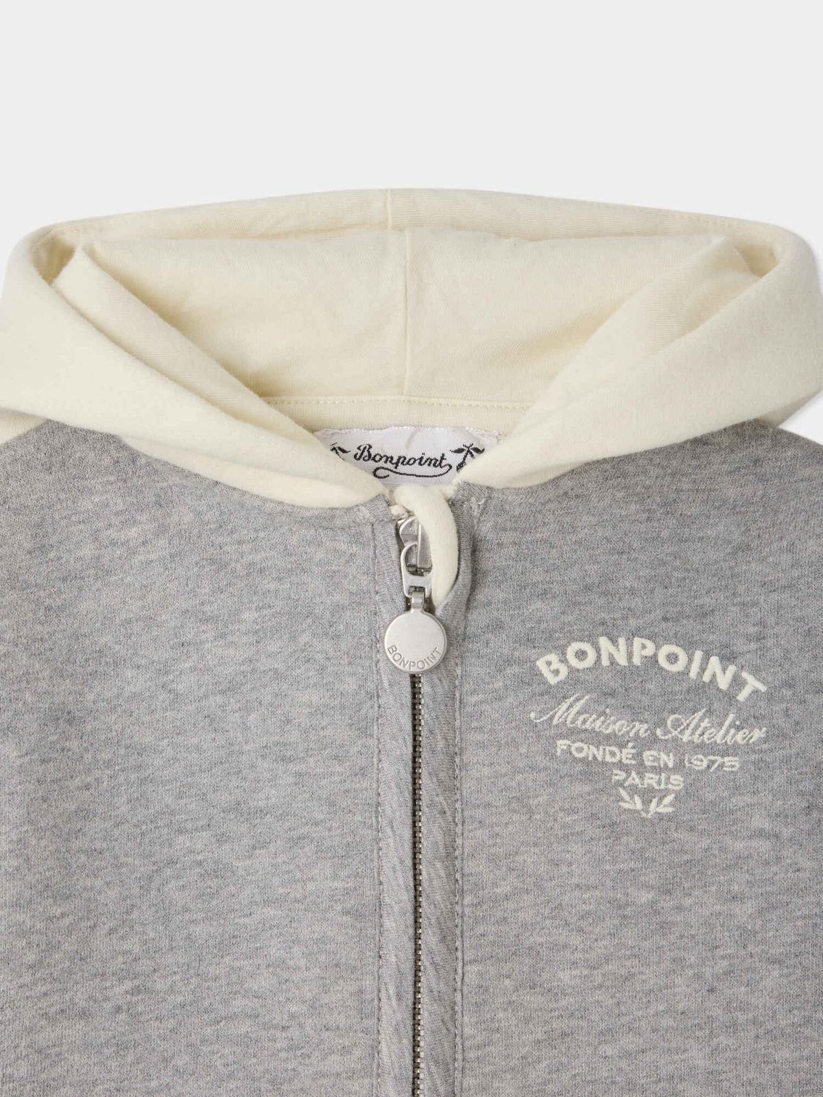Mass grey marl hooded baby sweatshirt in organic cotton