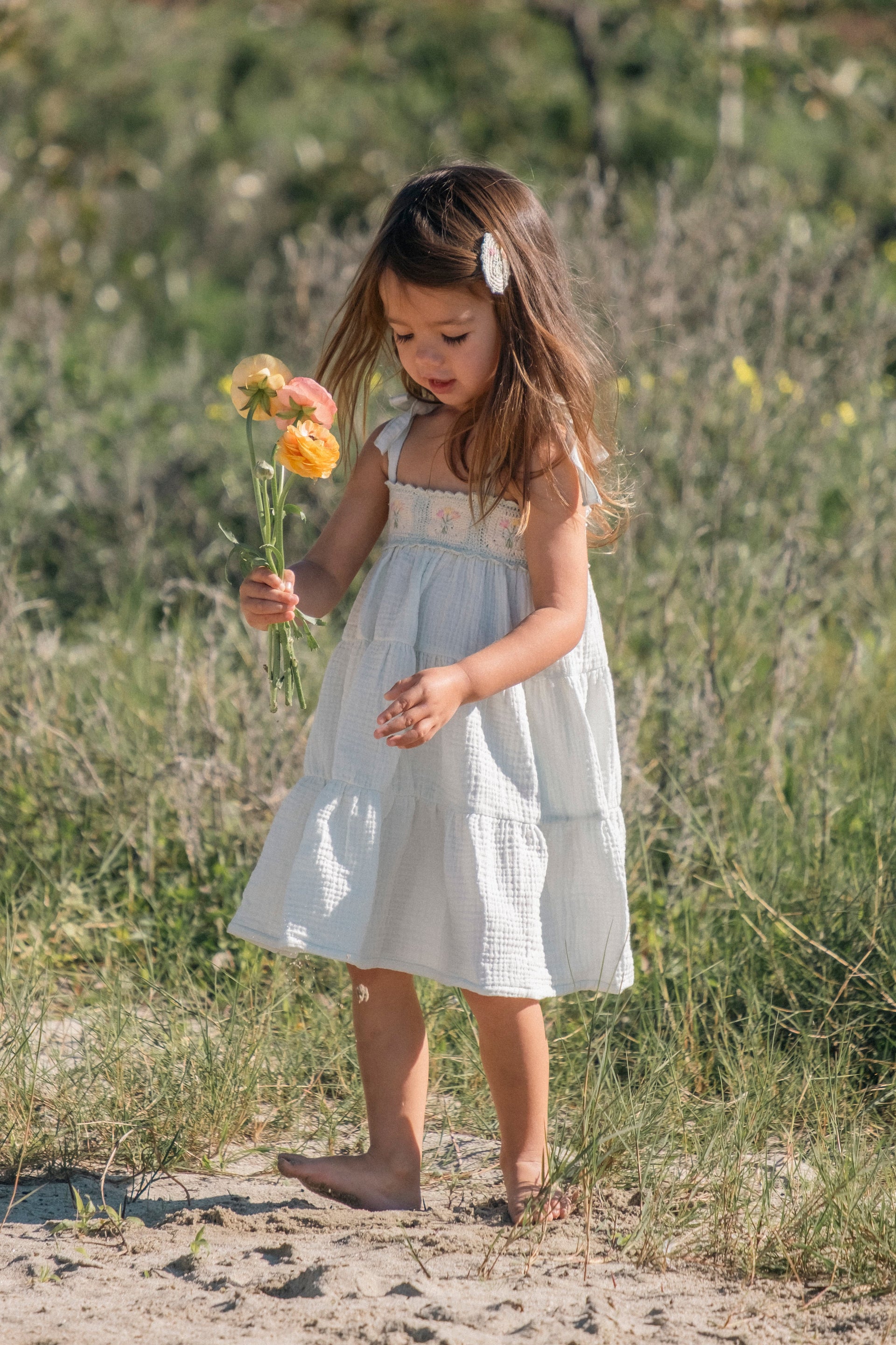 Crochet Dress Blue Bouquet