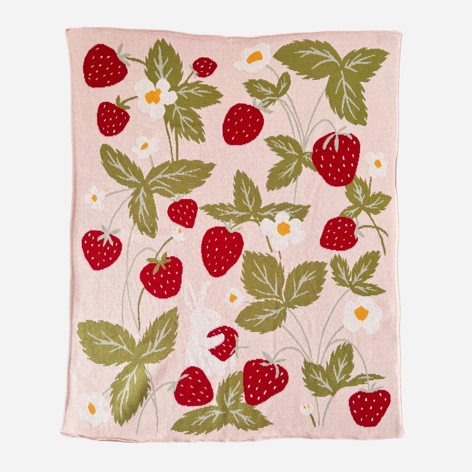 The Blueberry Hill Strawberry Bunny Blanket | Organic Cotton image 0
