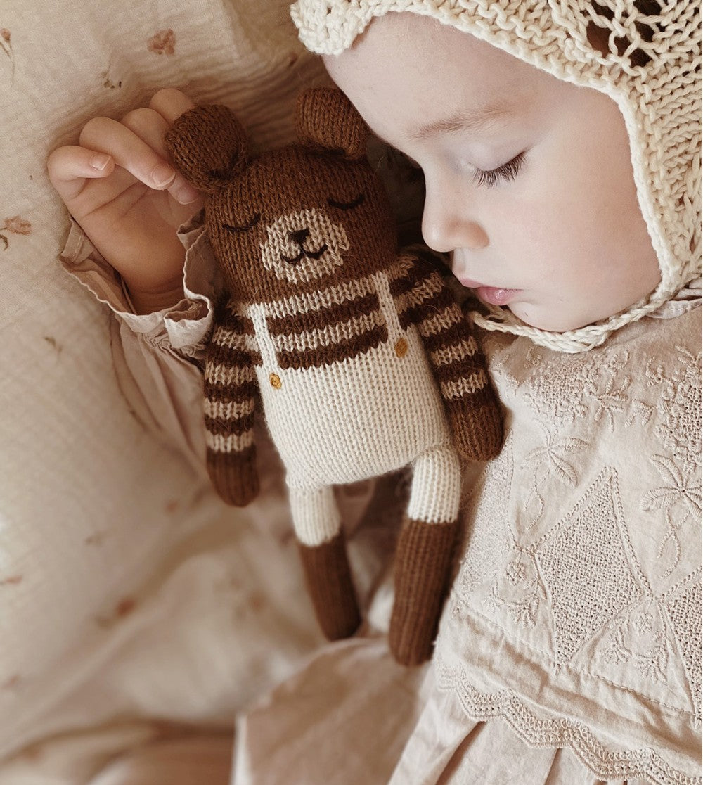 Main Sauvage Teddy knit toy | ecru overalls image 1
