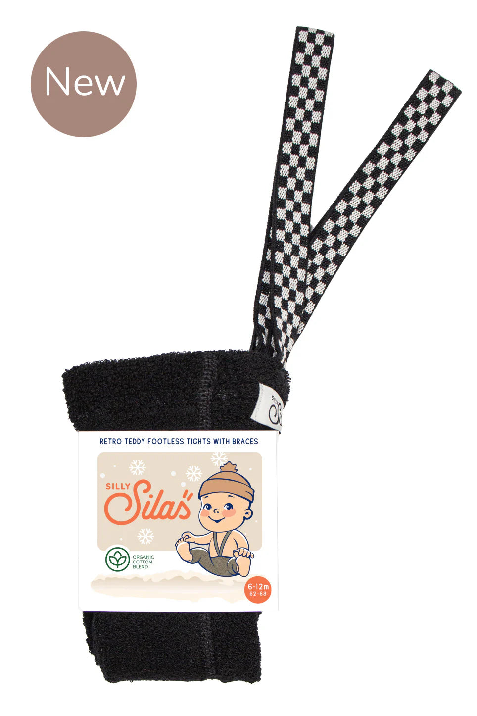 Silly Silas Teddy Footless Tights - Classic Black Checked image 0