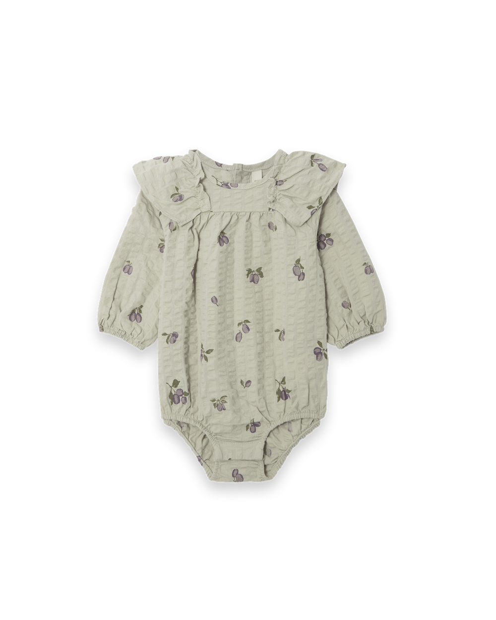 Garbo&Friends Seersucker LS Romper - Prune Green image 0