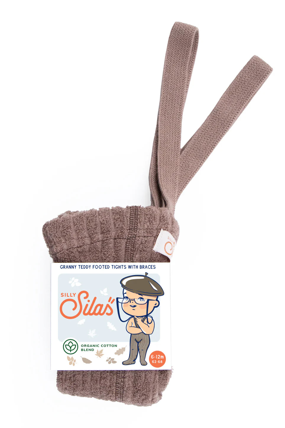 Silly Silas Granny Teddy Footed Tights - Granola image 0