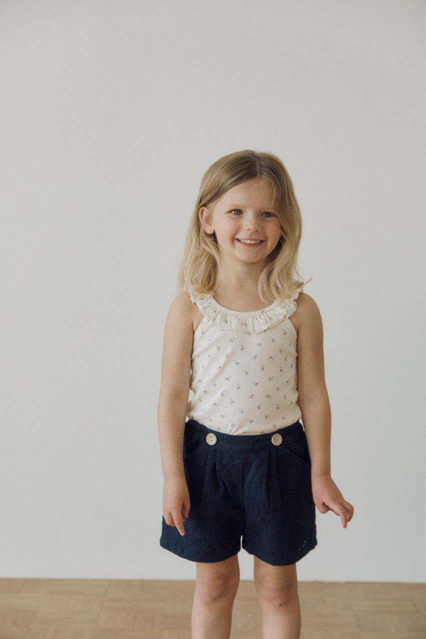 ruffled sleeveless flower