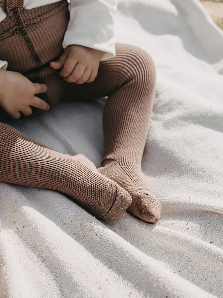 Silly Silas Footed Tights with Braces - Granola image 2