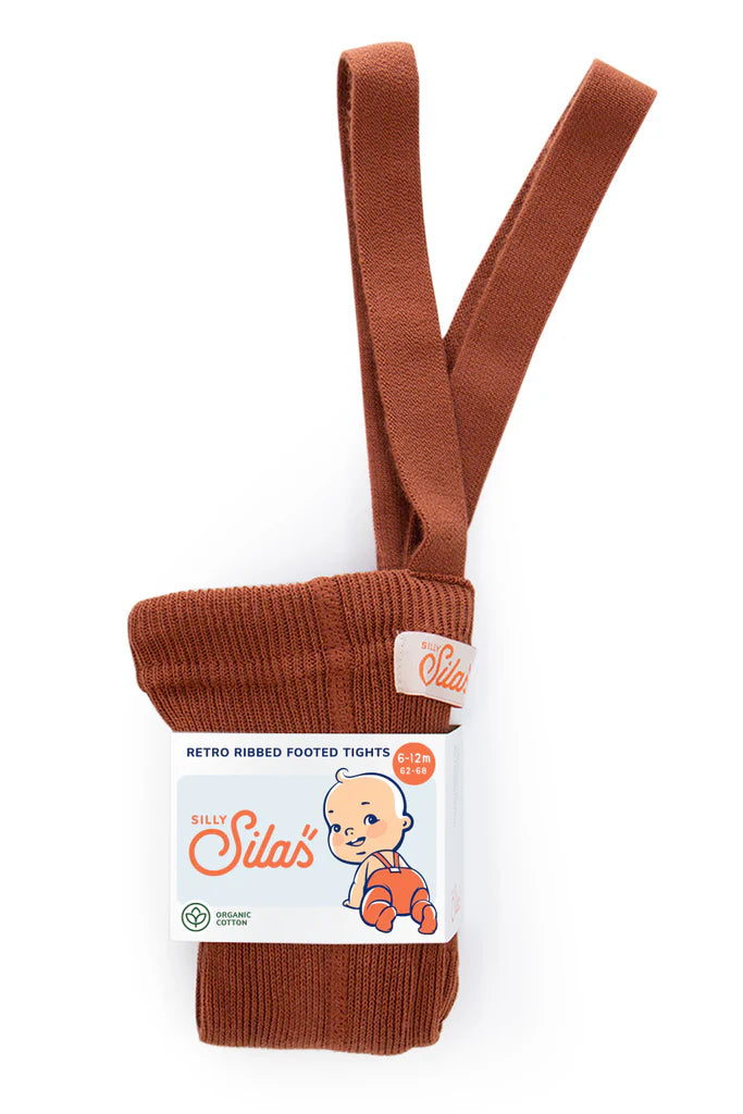 Silly Silas Footed Tights with Braces - Cinnamon image 0