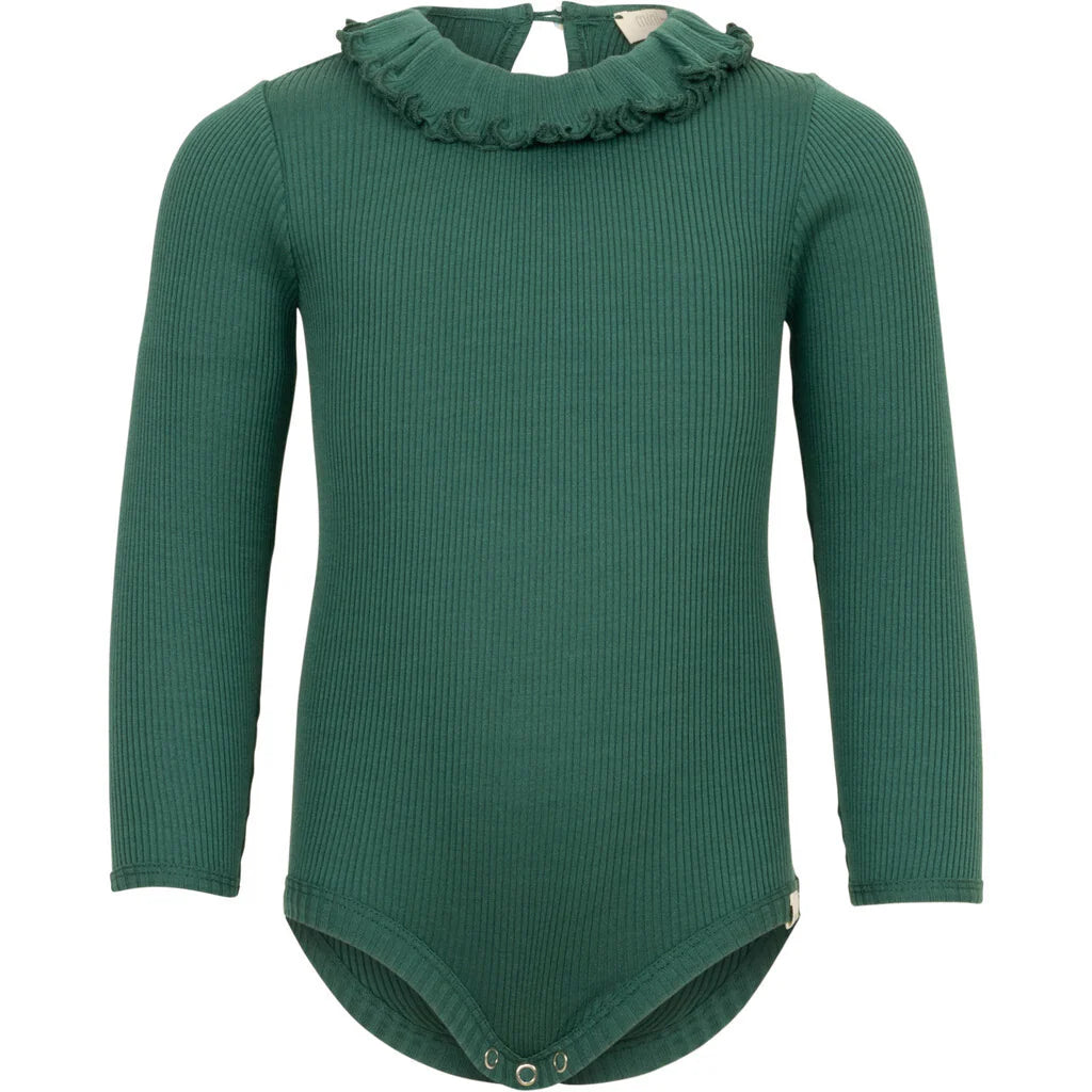 Minimalisma Beauty Silk and Cotton bodysuit - Emerald image 0