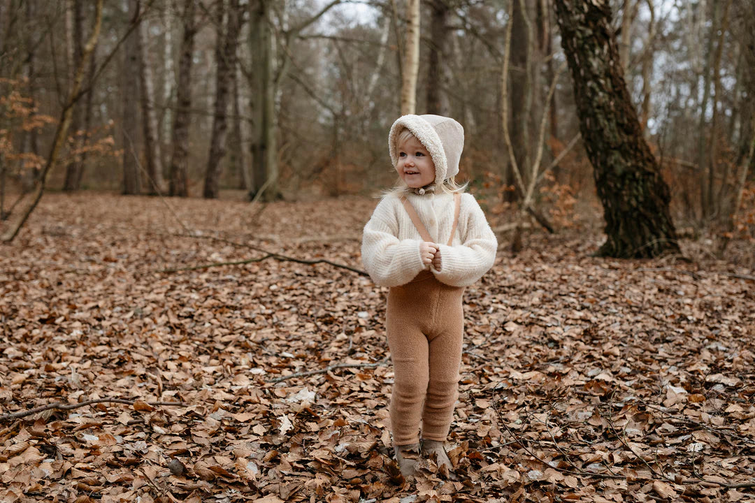 Silly Silas Teddy Footed Tights - Light Brown image 2