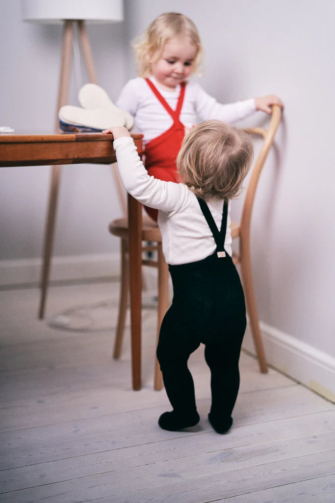 Silly Silas Footed Tights with Braces - Classic Black image 1