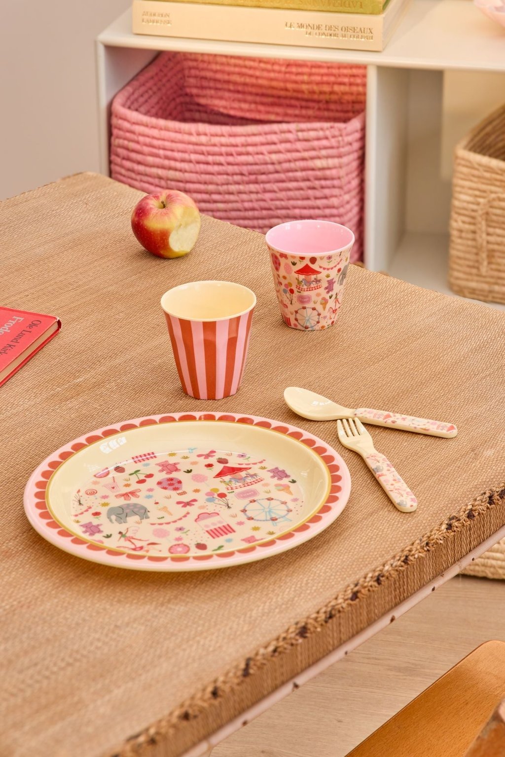 Melamine Kids Plate - Fun Fair Pink Print