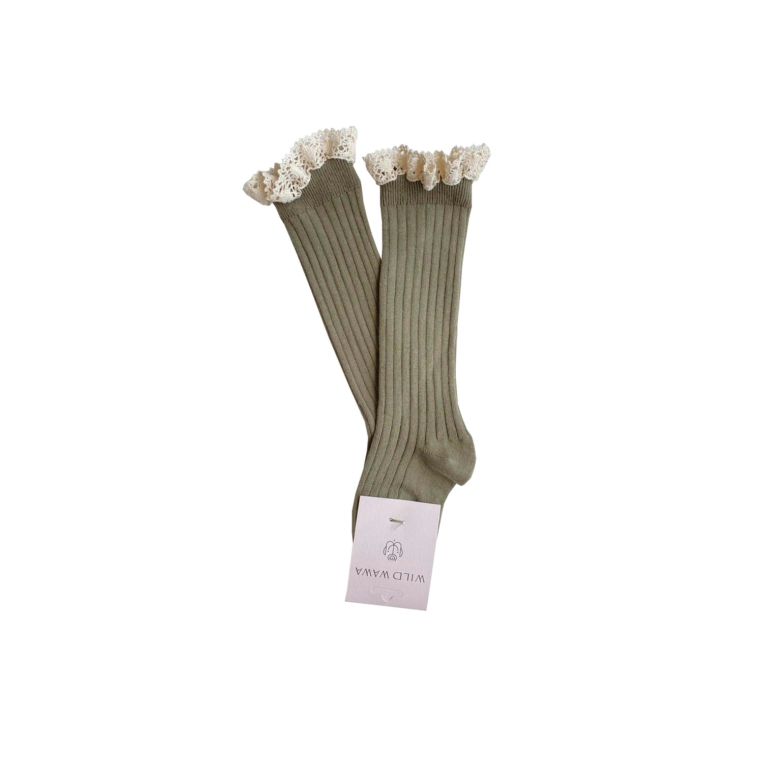 Wild Wawa Lace Knee Socks - Laurel (0-12m) image 0