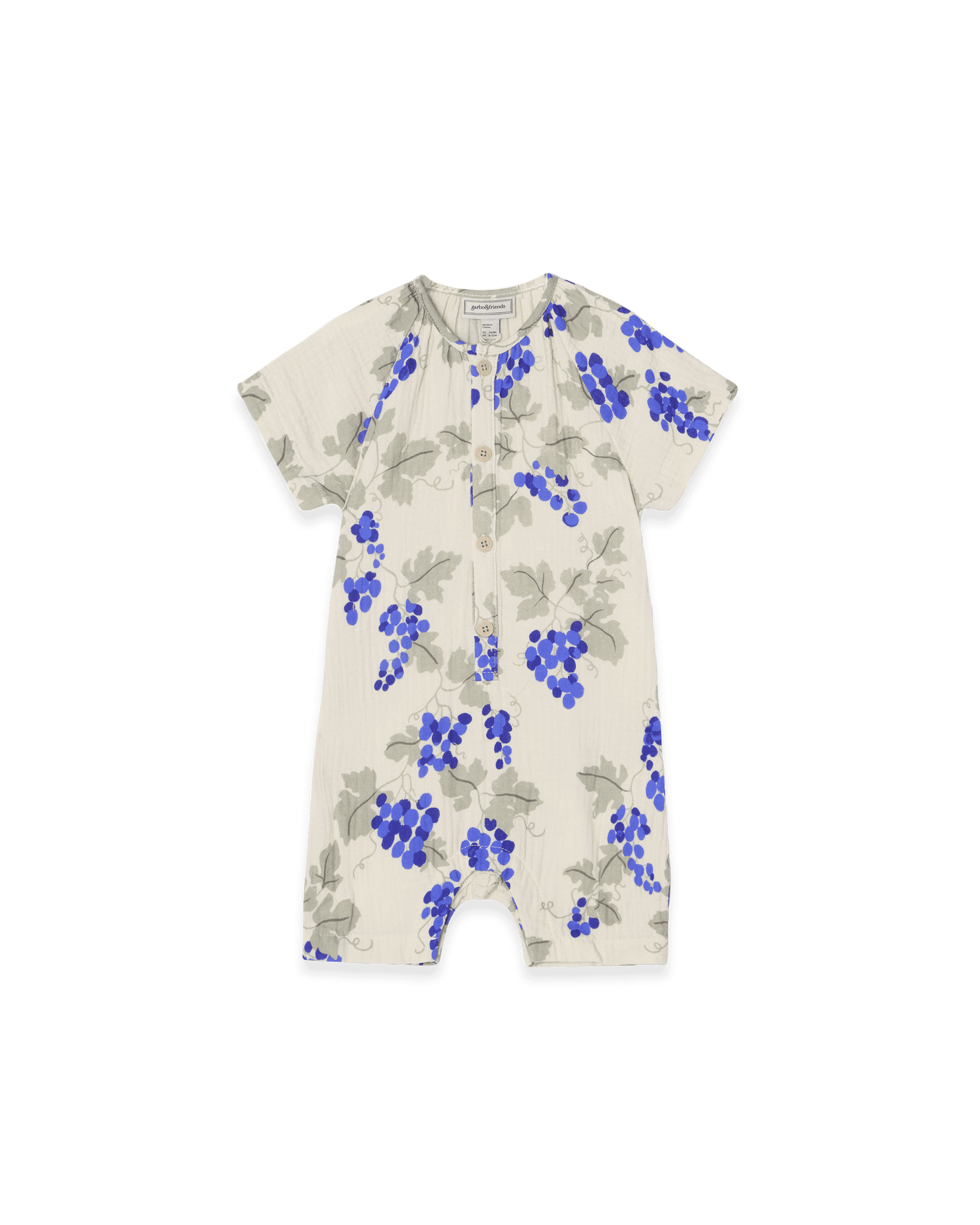 Garbo&Friends Muslin Onesie | Grapes Blue image 0