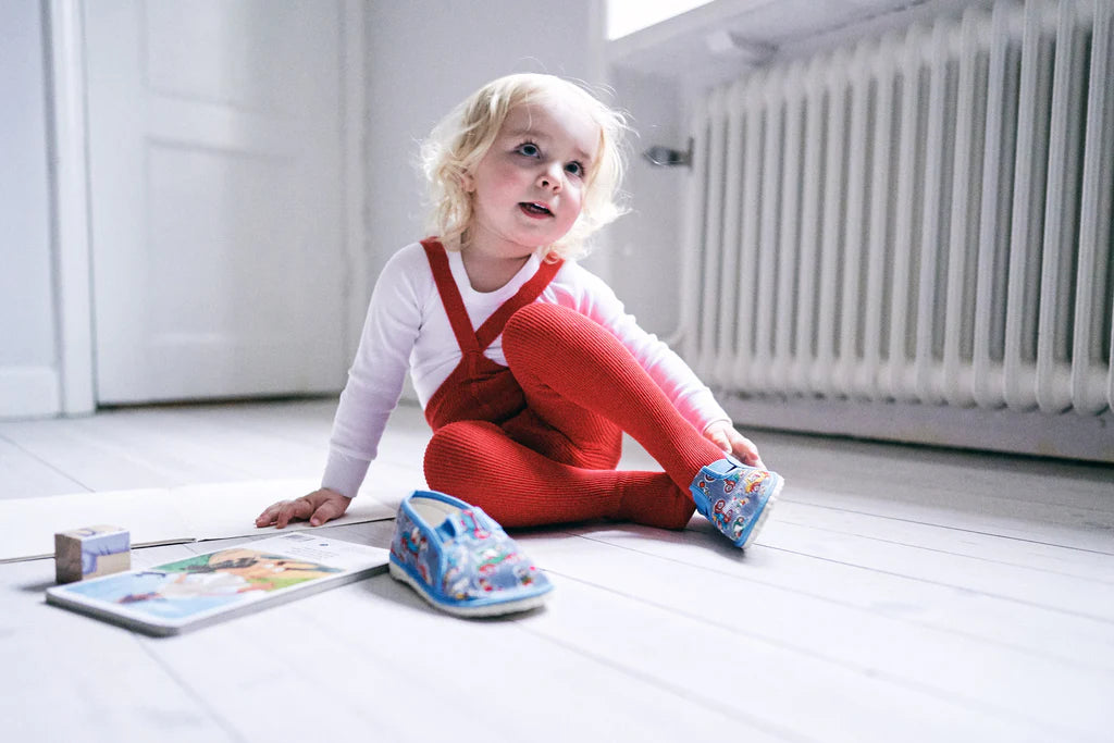 Silly Silas Footed Tights with Braces - Love Red image 1