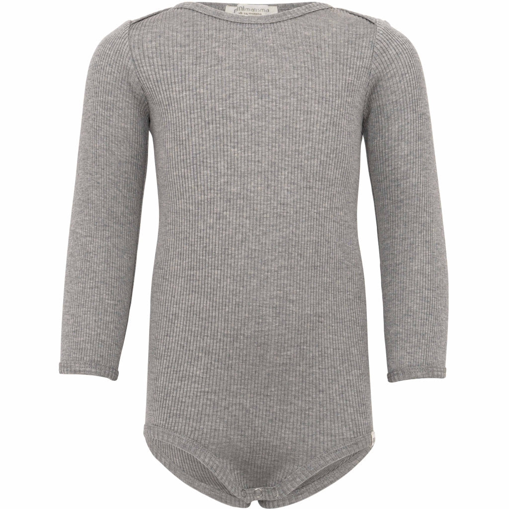Minimalisma Bono Silk and Cotton bodysuit - Grey Melange image 0