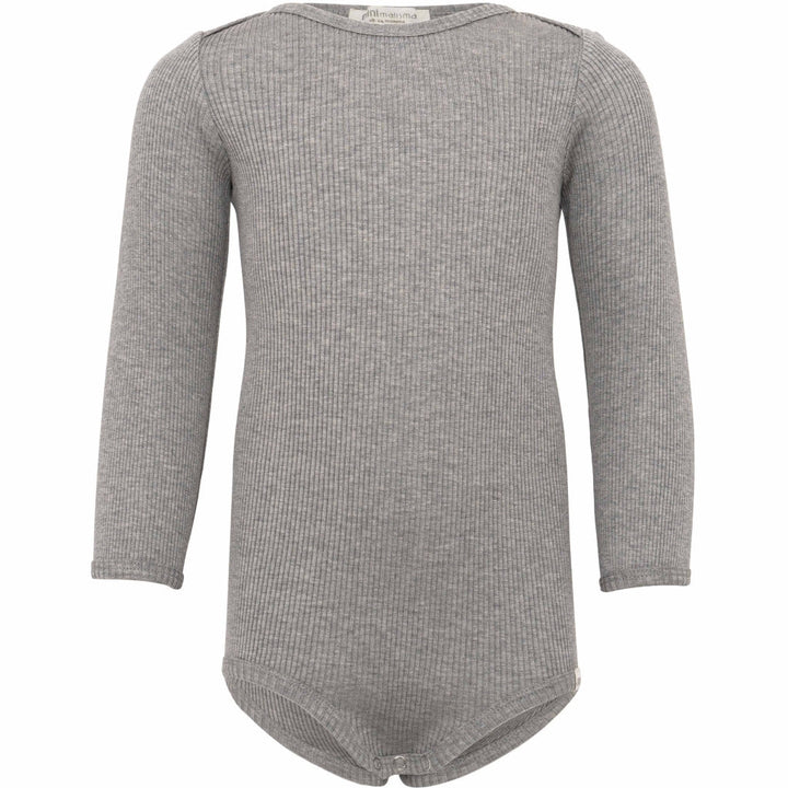 Minimalisma Bono Silk and Cotton bodysuit - Grey Melange image 0