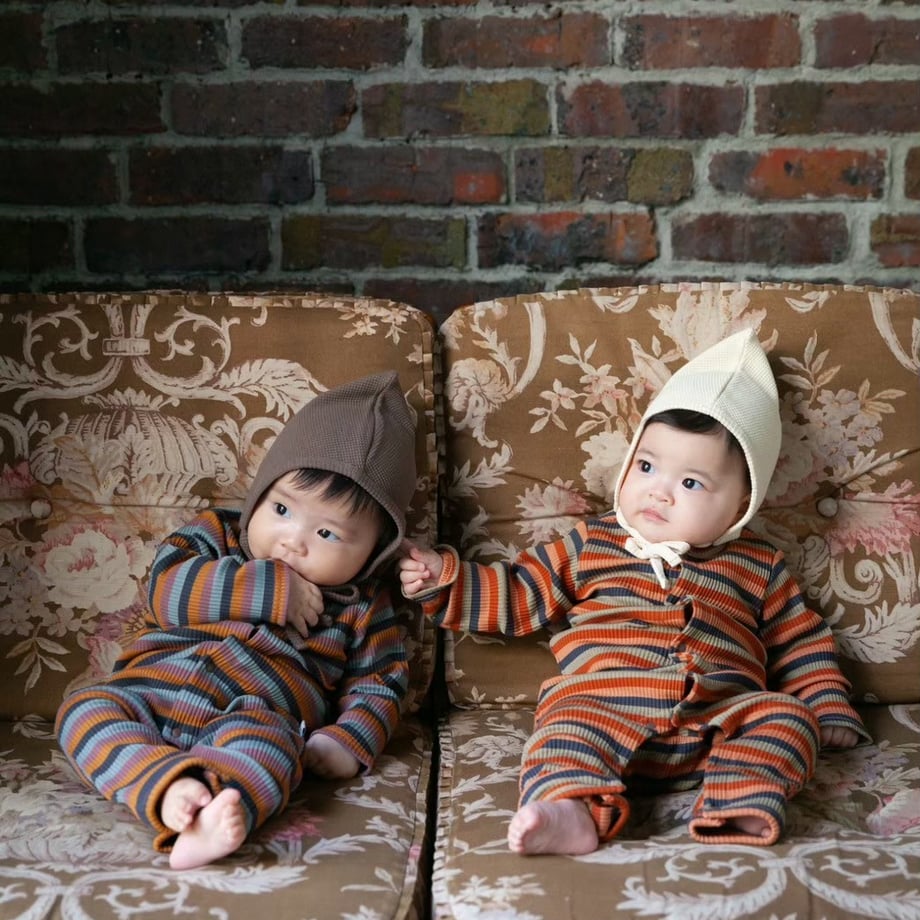 Retro Border Rib Suit / 2 Colors