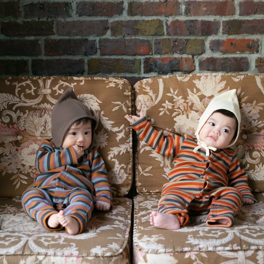 Retro Border Rib Suit / 2 Colors