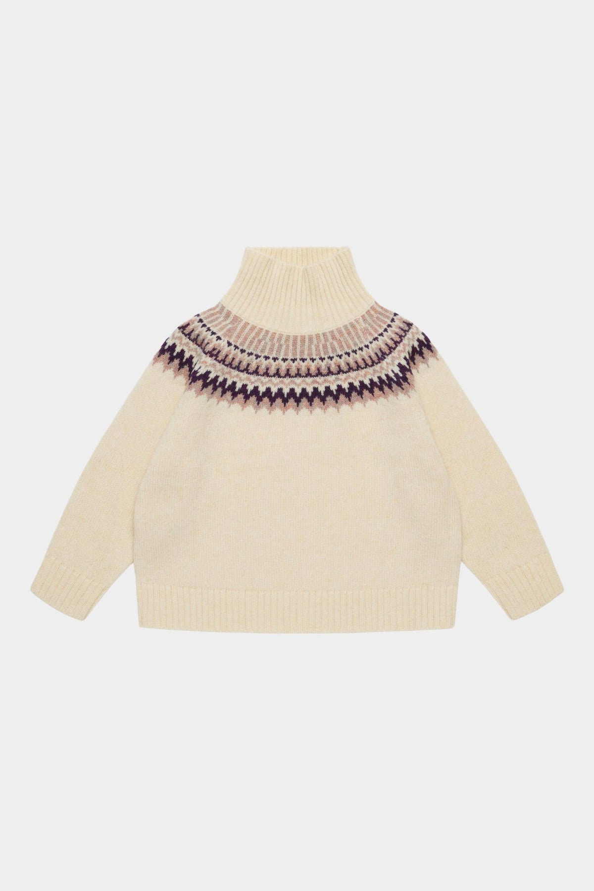 Lambswool Fair Isle Sweater | creme