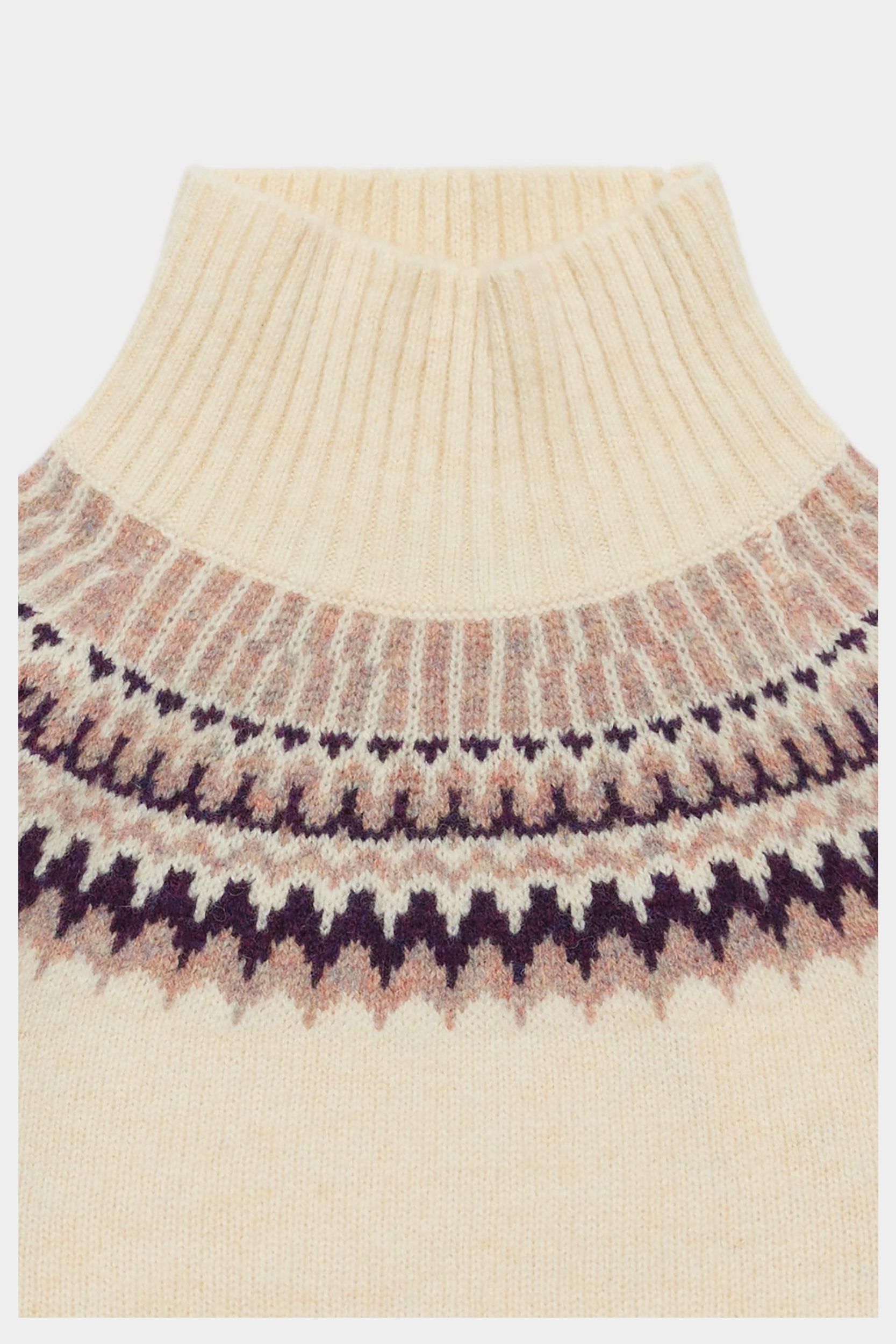 Lambswool Fair Isle Sweater | creme