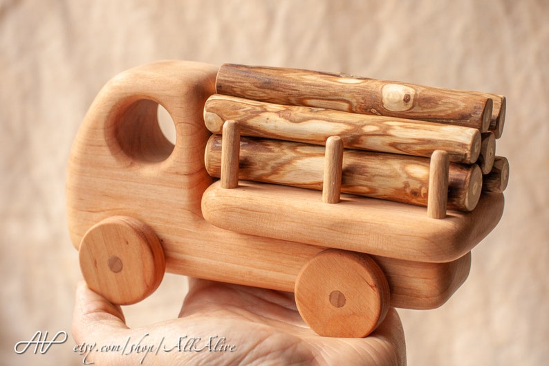 Waldorf Wooden Push Car Logging Truck