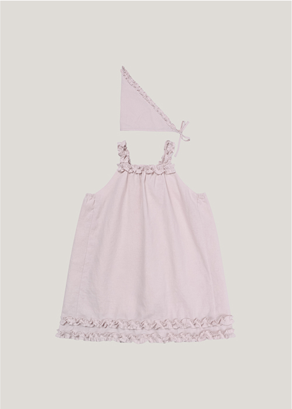 linen frill ops pink (with headscarf)