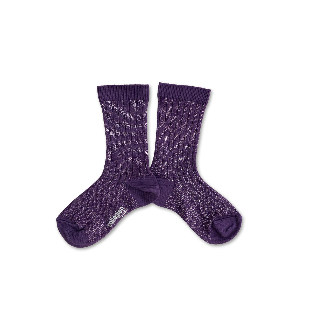Victoire - Glitter Ribbed Crew Socks - Myrtille